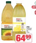 Spar Sunflower Or Canola Oil-2Ltr Each