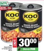 Koo Baked Beans in Tomato Sauce-For 2 x 400g