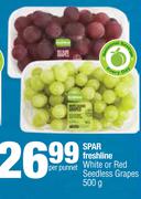 Spar Freshline White Or Red Seedless Grapes-500g Per Punnet