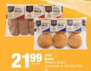 Spar Bakery White Or Brown Hamburger Or Hot Dog Rolls 6s Pack-Per Pack