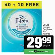 Lil-Lets Everyday Pantyliners Assorted 50's Pack-Per Pack