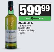 Glenfiddich 12 Year Old Single Malt Scotch Whisky-750ml