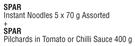 Spar Instant Noodles 5 x 70g + Spar Pilchards In Tomato Or Chilli Sauce 400g-For All