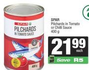 Spar Pilchards In Tomato Or Chilli Sauce-400g Each