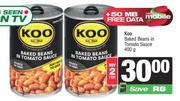Koo Baked Beans In Tomato Sauce-For 2 x 400g
