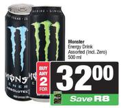 Monster Energy Drink Assorted (Incl. Zero)-For Any 2 x 500ml
