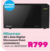 Hisense 20L Solo Digital Microwave Oven H20MOBS15 850030581