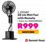 Logik 40cm Mist Fan With Remote 850028504