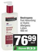 Neutrogena Fast Absorbing Or Hydro Allergenic Lotion-400ml
