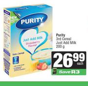 Purity 3rd Cereal Just Add Milk-200g