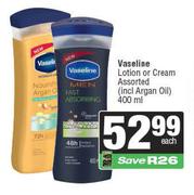 Vaseline Lotion Or Cream Assorted-400ml