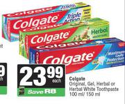 Colgate Original,Gel,Herbal Or Herbal White Toothpaste-100ml/150ml