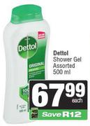 Dettol Showel Gel Assorted-500ml