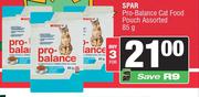 Spar Pro Balance Cat Food Pouch Assorted-For 3 x 85g