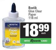 Bostik Glue Clear Paper-118ml Each