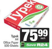Typek A4 Ofice Paper 500 Sheets-Each