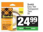 Scotch Easy Tear Transparent Tape-2s Each