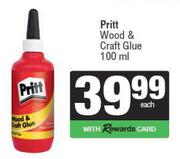 Pritt Wood & Craft Glue-100ml Each