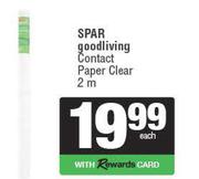 Spar Good Living Contact Paper Clear 2m-Each