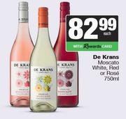 De Krans Moscato White, Red Or Rose-750ml