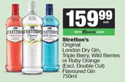 Stretton's Original London Dry Gin,Triple Berry,Wild Berries Or Ruby Orange Flavoured Gin-750ml