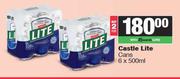 Castle Lite Cans-For 2 x 6 x 500ml