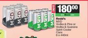 Redd's MXD Vodka & Pine Or Vodka & Guarana Spirit Cooler Cans-For 2 x 6 x 440ml