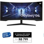 Samsung 34" Odyssey G55T UWQHD 165Hz Gaming Monitor LC34G55TWWPXEN
