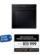 Samsung 60cm Dual Cook Multifunction Black Oven NV7B42503AK/FA