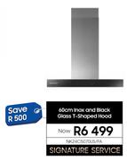 Samsung 60cm Inox & Black Glass T-Shaped Hood NK24C5070US/FA