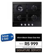 Samsung 60cm Black Glass gas Hob NA64D3030AK/FA