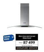 Samsung 90cm Inox & Curved Glass Hood NK36C5070DS/FA