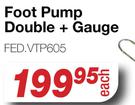 Foot Pump Double + Gauge FED.VTP605