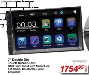 RA 7" Dbl Din Touch Screen Unit USB Front Input With Mirror Link REF.RABTR07