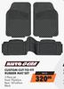 Auto Gear Custom Cut To Fit Rubber Mat Set 3 Piece Set (Black) MA16