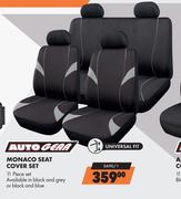 Auto Gear Monaco Seat Cover Set 11 Piece Set (Black & Grey Or Black & Blue) SA90/1