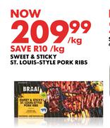 Sweet & Sticky St.Louis Style Pork Ribs-Per Kg