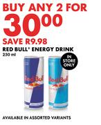 Red Bull Energy Drink-For Any 2 x 250ml