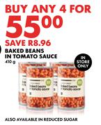 Baked Beans In Tomato Sauce-For Any 4 x 410g