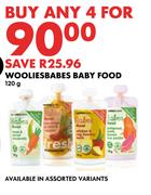 Woolies Babes Baby Food-For Any 4 x 120g