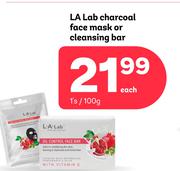 LA Lab Charcoal Face Mask Or Cleansing Bar 100g-Each