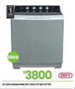 Defy 15Kg T/T Met Washing Machine DTT151 22-295