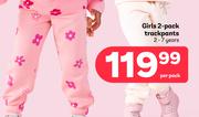 Girls 2 Pack Track Pants 2-7 Years-Per Pack