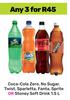 Coca Cola Zero,No Sugar,Twist,Sparletta,Fanta,Sprite Or Stoney Soft Drink-For Any 3 x 1.5L