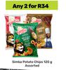 Simba Potato Chips Assorted-For Any 2 x 120g