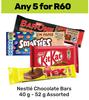 Nestle Chocolate Bars-For Any 5 x 40g-52g