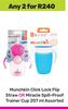 Munchkin Click Lock Flip Straw Or Miracle Spill Proof Trainer Cup-For 2 x 207ml