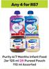 Purity 6/7 Months Infant Food Jar 125ml Or Pureed Pouch 110ml-For Any 4