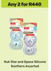 Nuk Star & Space Silicone Soothers-For Any 2
