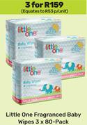 Little One Fragranced Baby Wipes-For 3 x 80 Pack